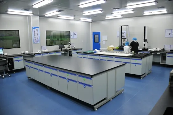 Quality control laboratory with testing instruments