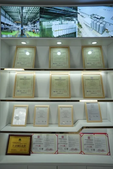 Finished goods and sample display in the warehouse showroom