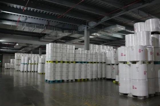 Interior view of raw material storage tanks