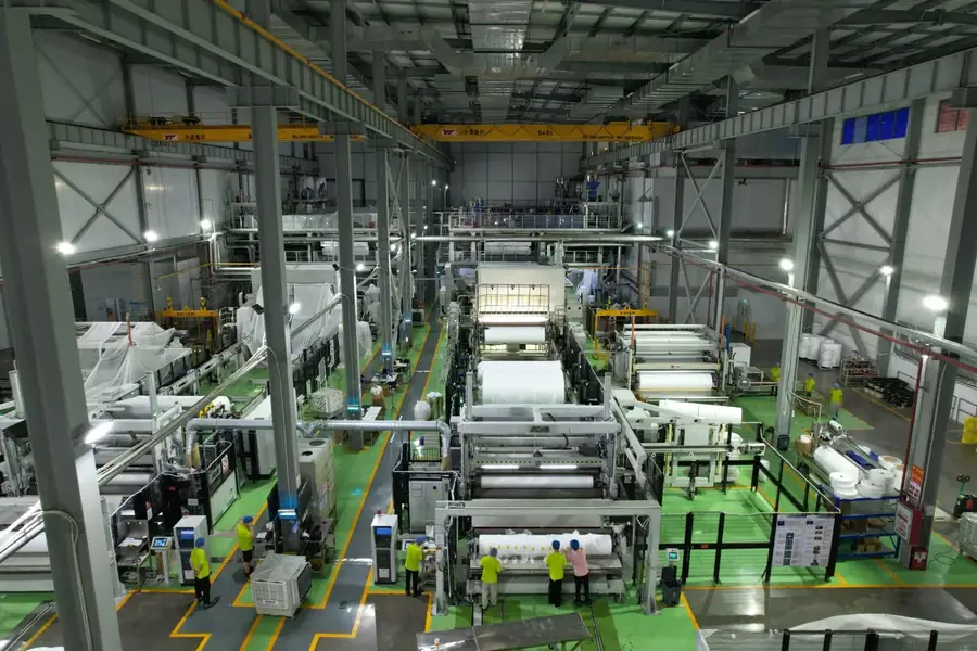 RS production line aerial view